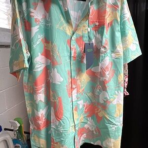 William Murray Golf Mint Green and Coral Casual Shirt